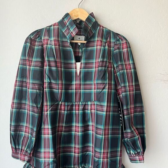 NEW‎ Tuckernuck Highland Tartan Plaid Palmerston Flounce Mini Dress Size Small - Picture 3 of 9